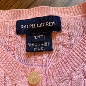 Ralph Lauren. Girls 100% cotton cable knit cardigan button down